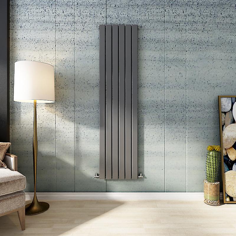 Tall Vertical Flat Panel Anthracite & White & Black Central Heating Ra