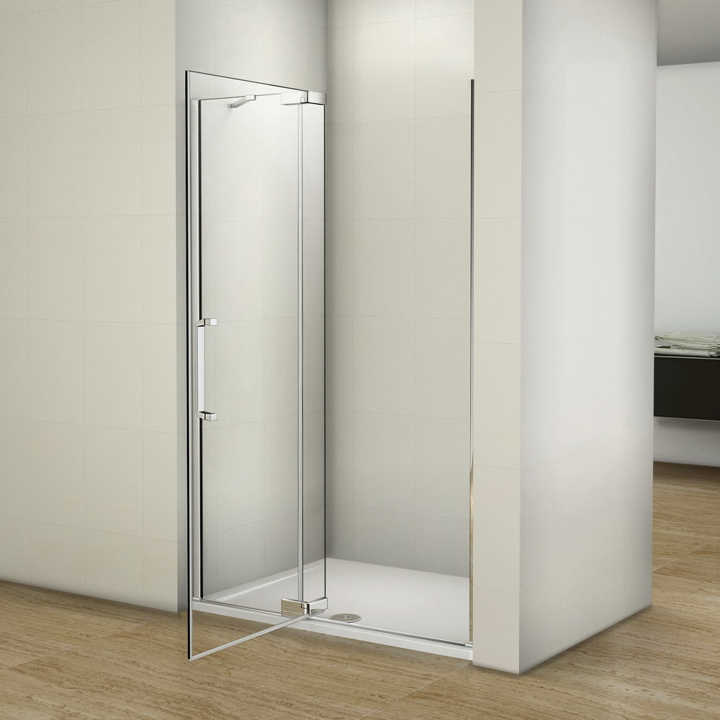 Frameless Pivot Shower 195cm Bathroom Door 8mm NANO Glass