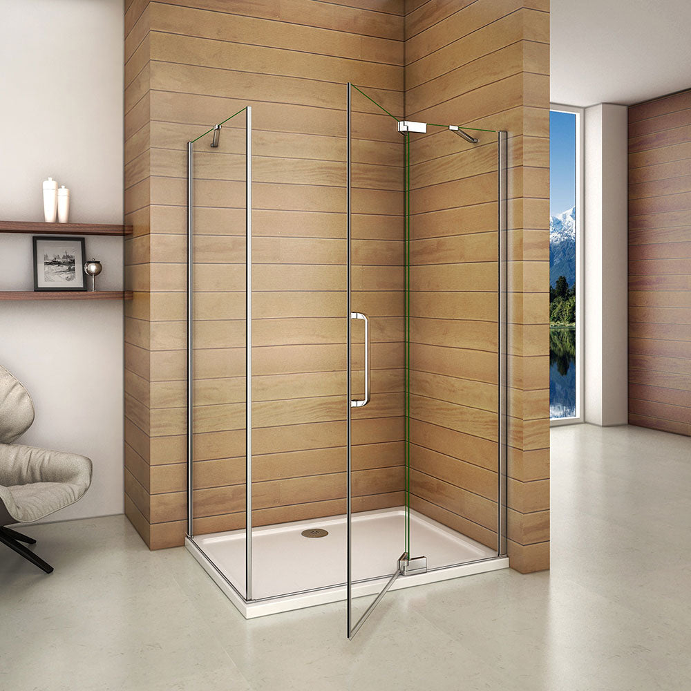 Pivot Shower Enclosure 195cm Easy Clean 8mm glass Shower Tray
