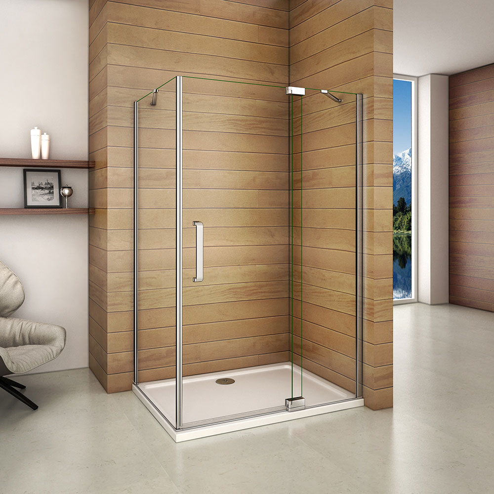 Pivot Shower Enclosure 195cm Easy Clean 8mm glass Shower Tray