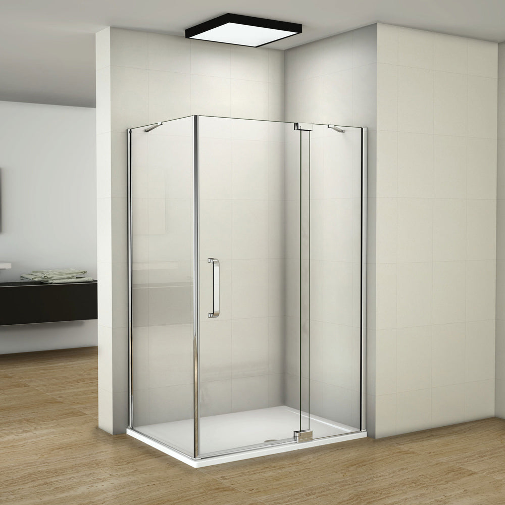 Pivot Shower Enclosure 195cm Easy Clean 8mm glass Shower Tray