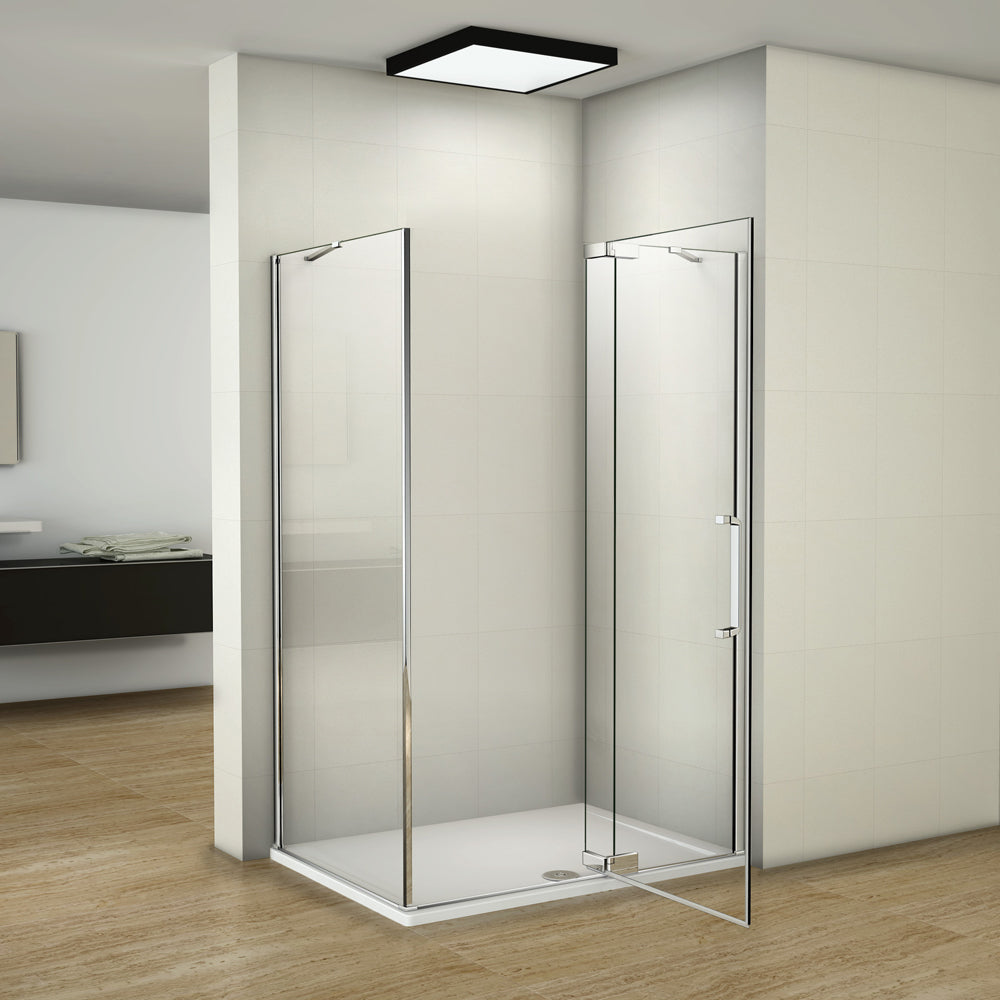 Pivot Shower Enclosure 195cm Easy Clean 8mm glass Shower Tray