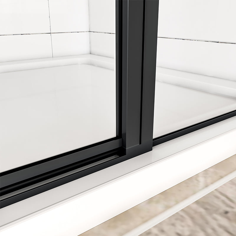 Black Pivot Shower Door 6mm Easy Clean Glass Shower Enclosure