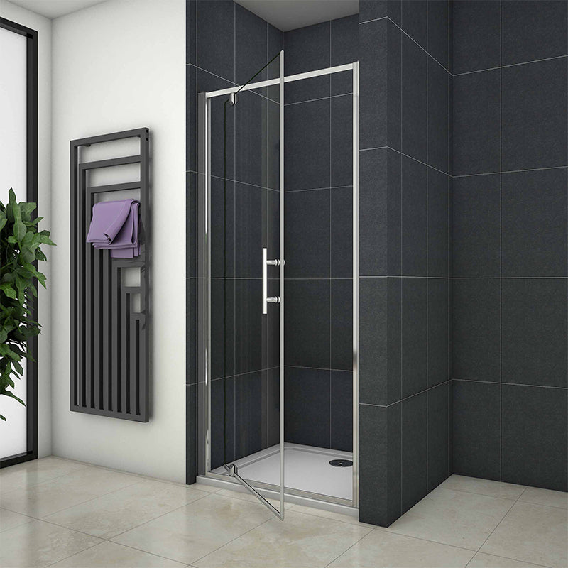 Shower Bath Cubicle AICA Pivot Single Shower Door+Stone Shower Tray