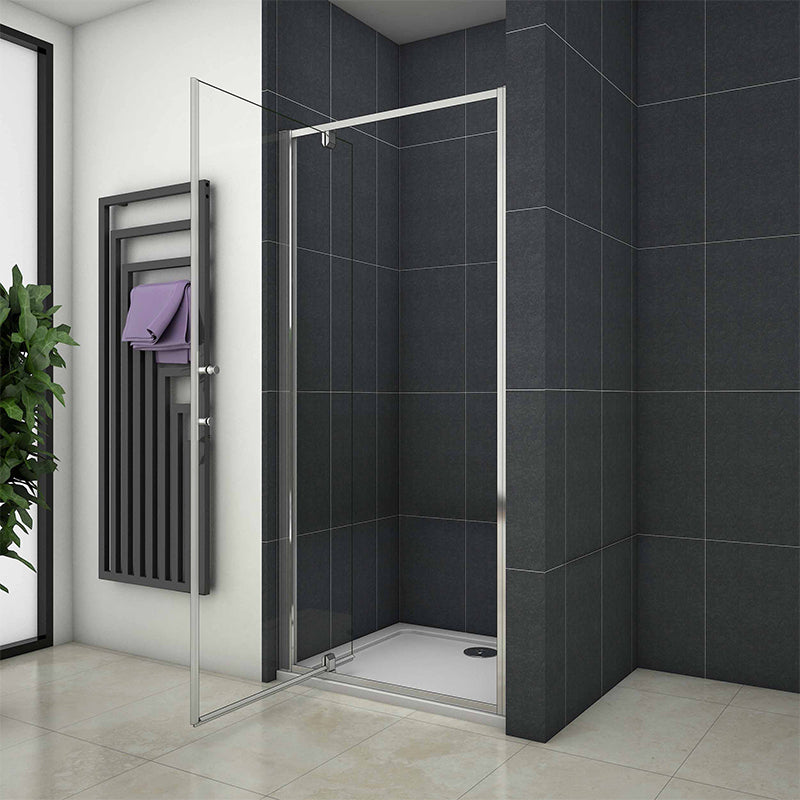 Shower Bath Cubicle AICA Pivot Single Shower Door+Stone Shower Tray