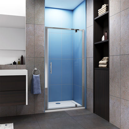 Pivot Shower, door, Bathroom Single Tempered Glass, Door Chrome H.190
