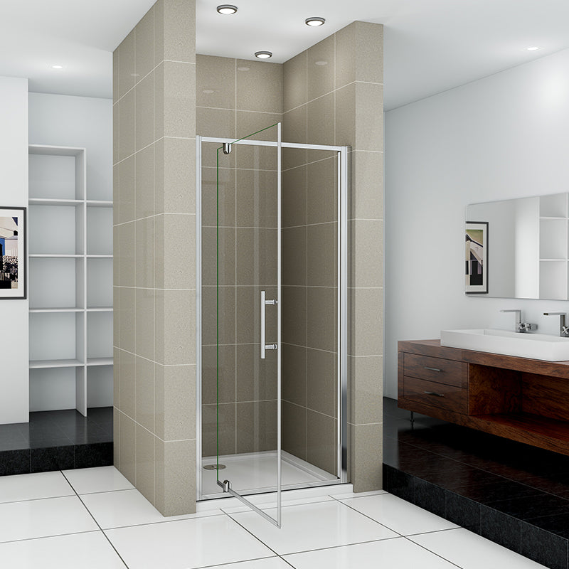 Pivot Shower Enclosure 185CM Door Side Panel Stone tray