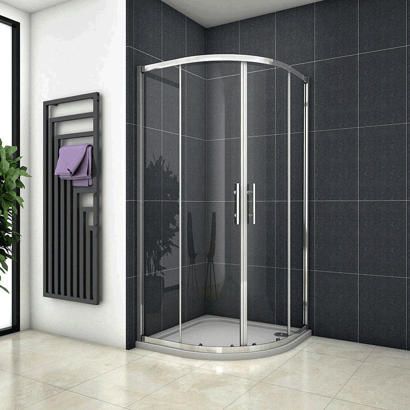 Quadrant shower, AICA shower enclosure, Equal Chrome Corner Cubicle 760-1000 x 760-1000 x 1900 H