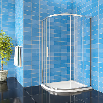 Offset,Equal Quadrant shower, AICA shower enclosure, tempered clear glass Chrome Cubicle 1850