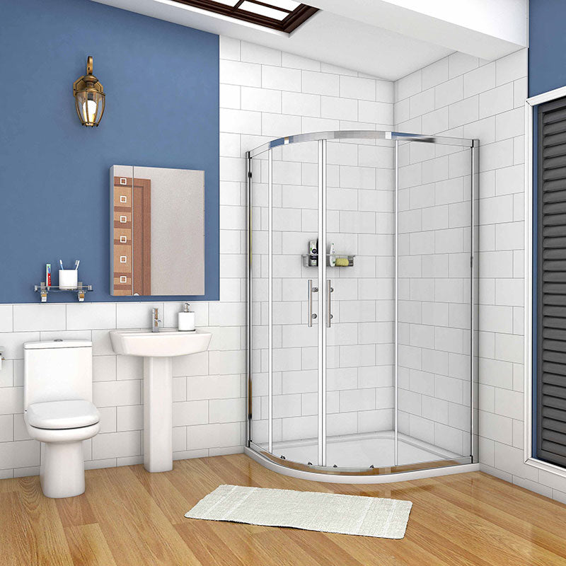 Offset Quadrant shower, AICA shower enclosure, AICA shower door, Shower Cubicle Chrome 1900