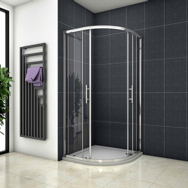 Walk In Equal Quadrant Shower Enclosure 800|900|1000mm Tempered clear Glass
