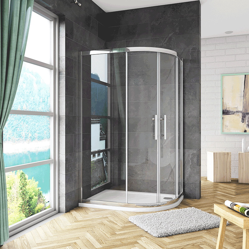 8 NANO Easy Clean tempered clear glass Quadrant shower, AICA shower enclosure, 1900 Chrome Offset,Equal Cubicle