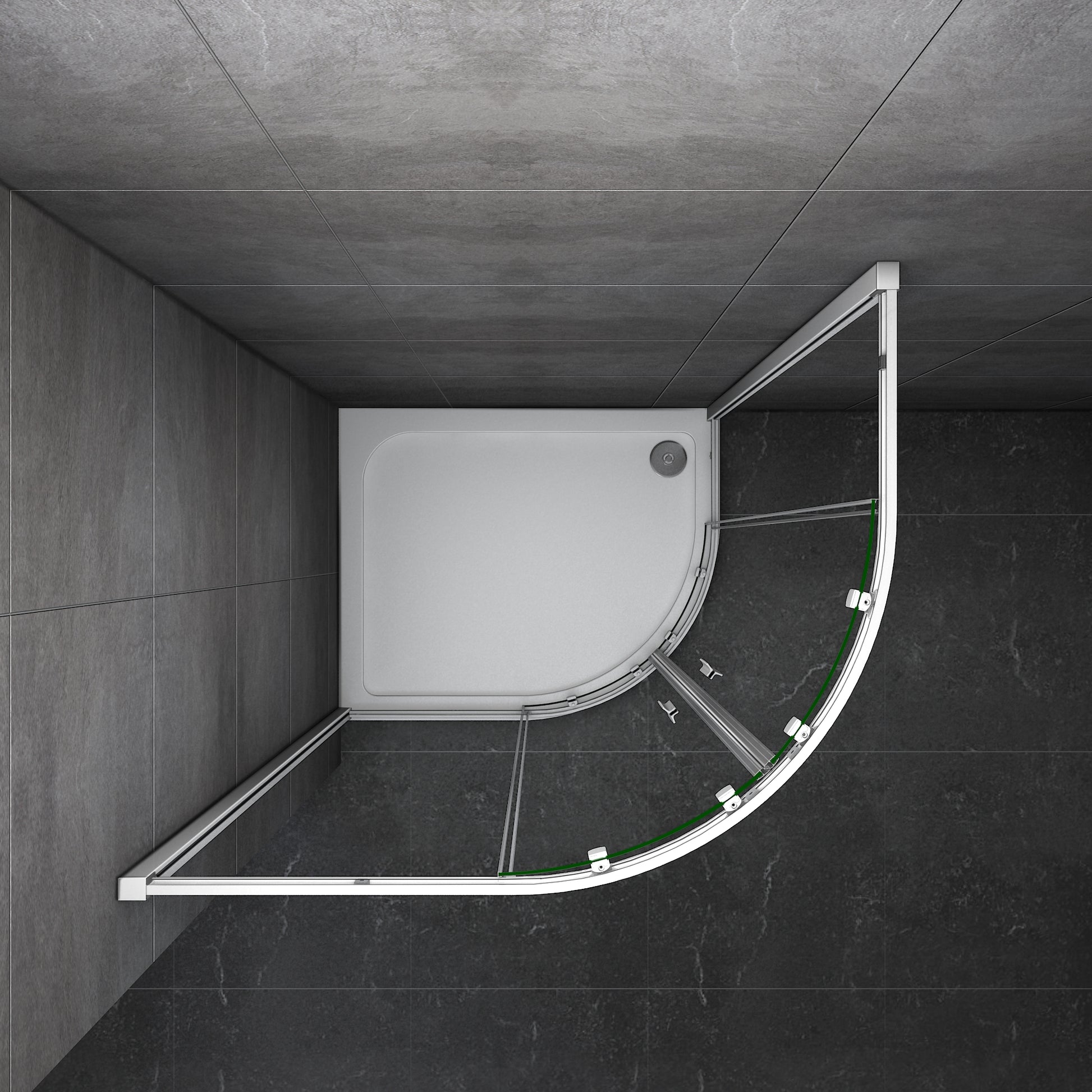 1850mm Quadrant Shower Enclosure Corner Entry Glass Cubicle, No Tray