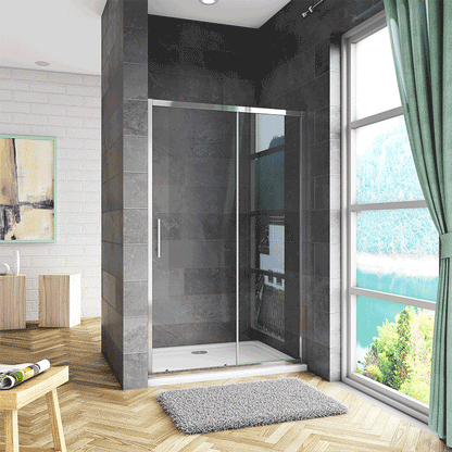 6 Tempered Glass, Clear Sliding AICA shower door, Walk In Enclosure Bathroom Cubicle