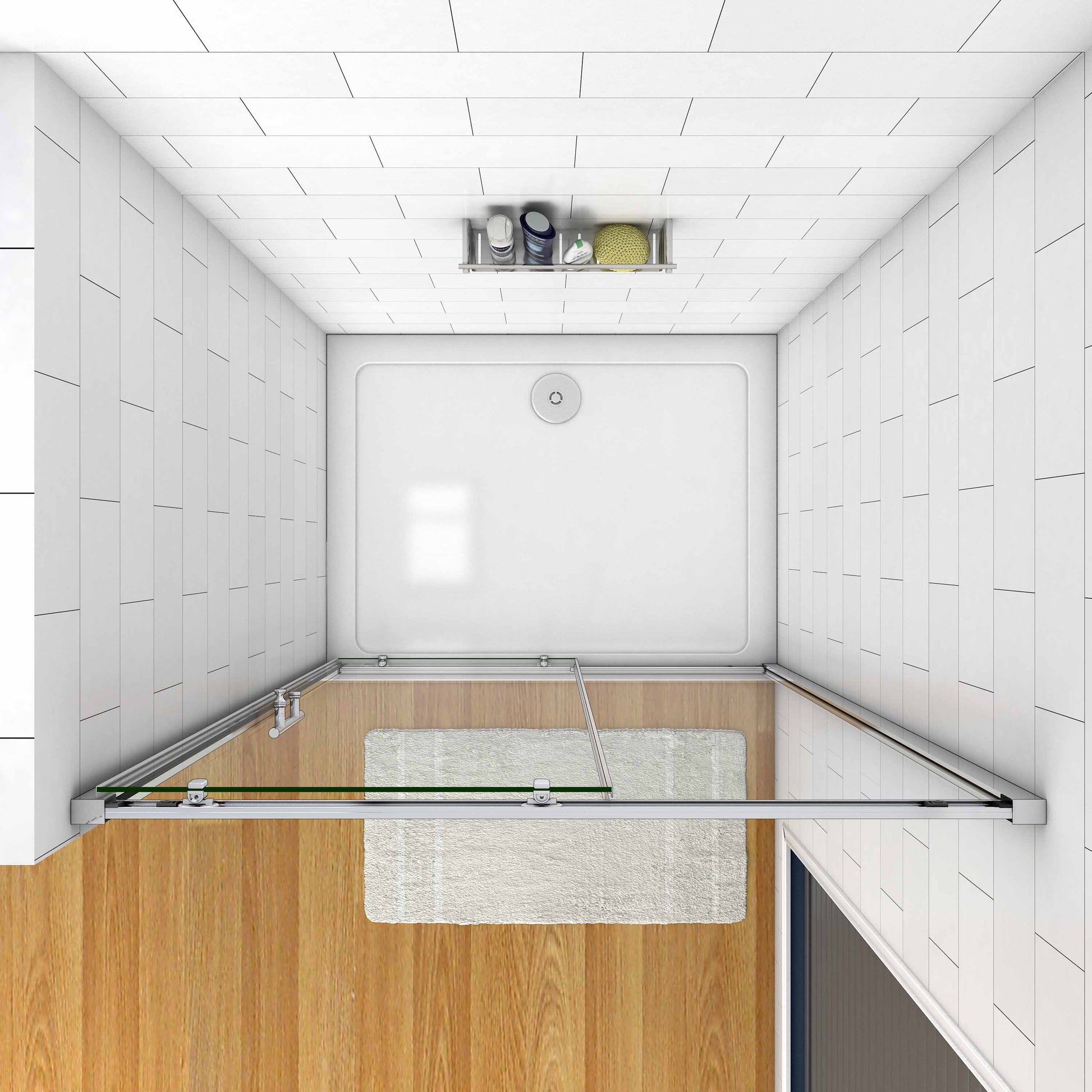 AICA Sliding Shower Door 190cm height 100-170cm width