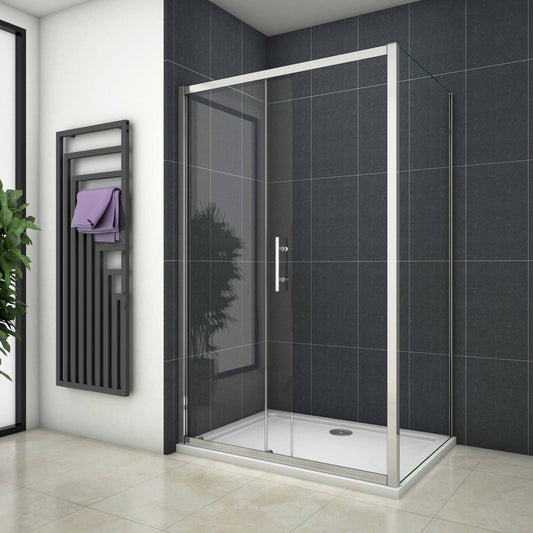 Sliding shower rectangle enclosures