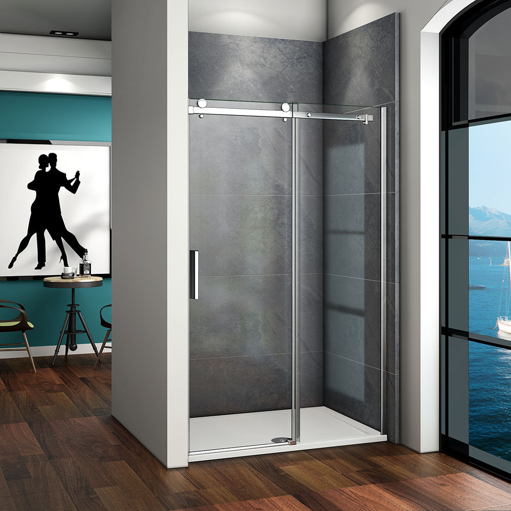 Frameless Sliding Shower Enclosure 195cm Door Shower Tray
