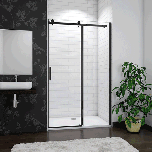 Bathroom Sliding AICA shower enclosure, 1000,1100,1200,1400 Black 8mm easy clean Glass, Door Screen 1950
