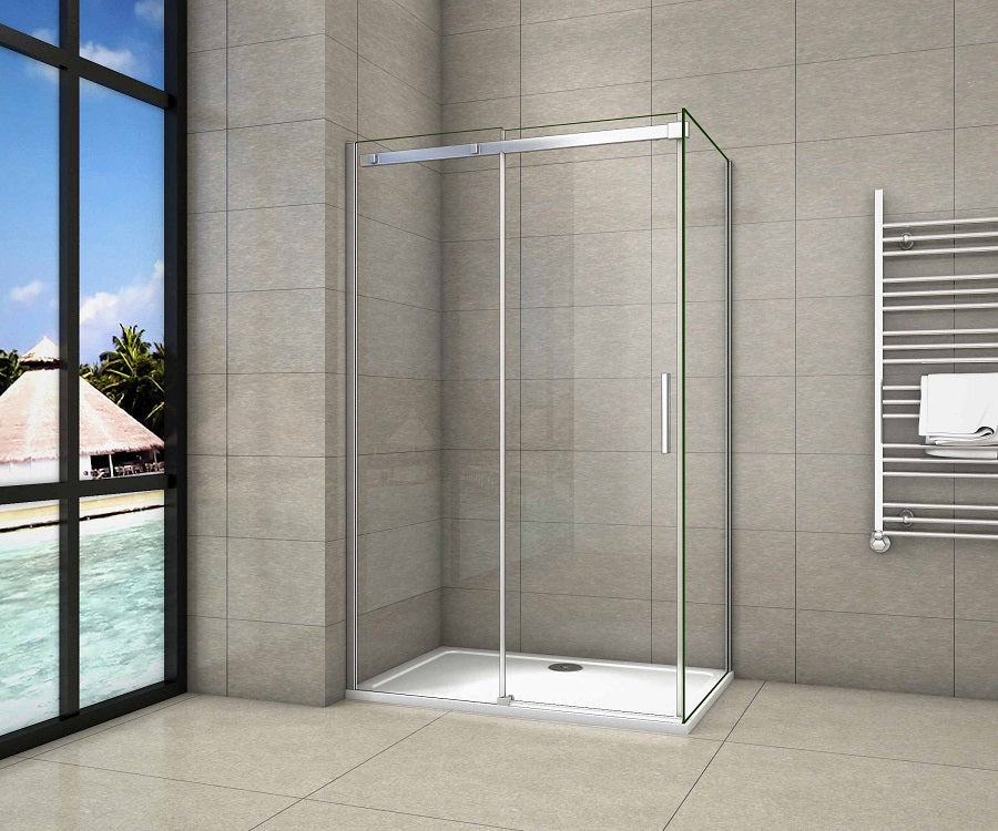 Frameless Sliding Shower Enclosure 100/110/120/140x195CM