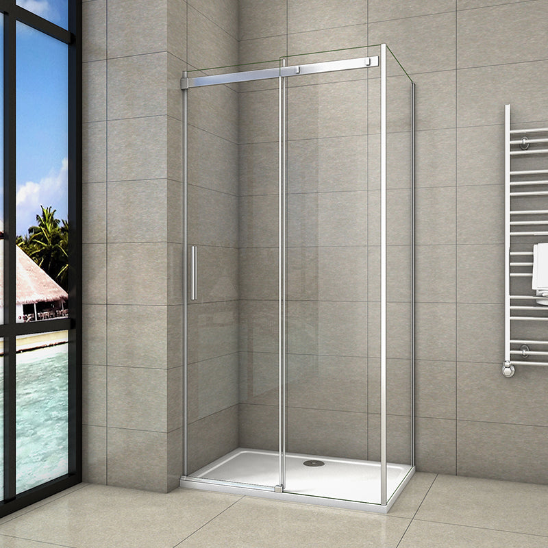 195 Sliding AICA shower door, AICA shower enclosure, Tempered Clear Glass