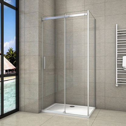 195 Sliding AICA shower door, AICA shower enclosure, Tempered Clear Glass