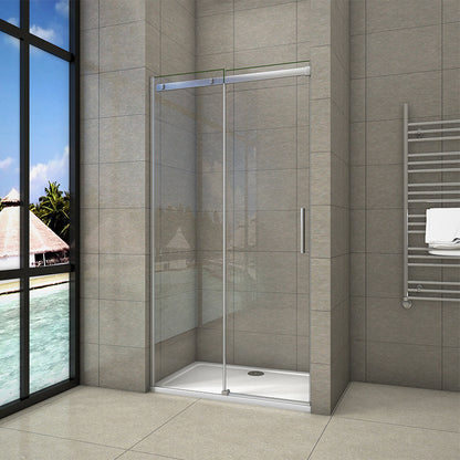 Sliding AICA shower door, 1950H Shower Chrome Enclosures Glass, Stone Tray
