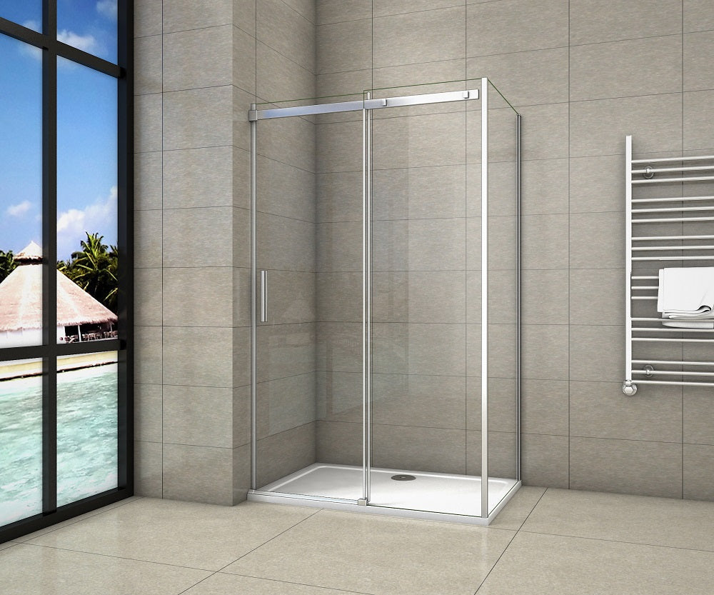 Sliding Shower Door Chrome 6mm Glas 195cm height