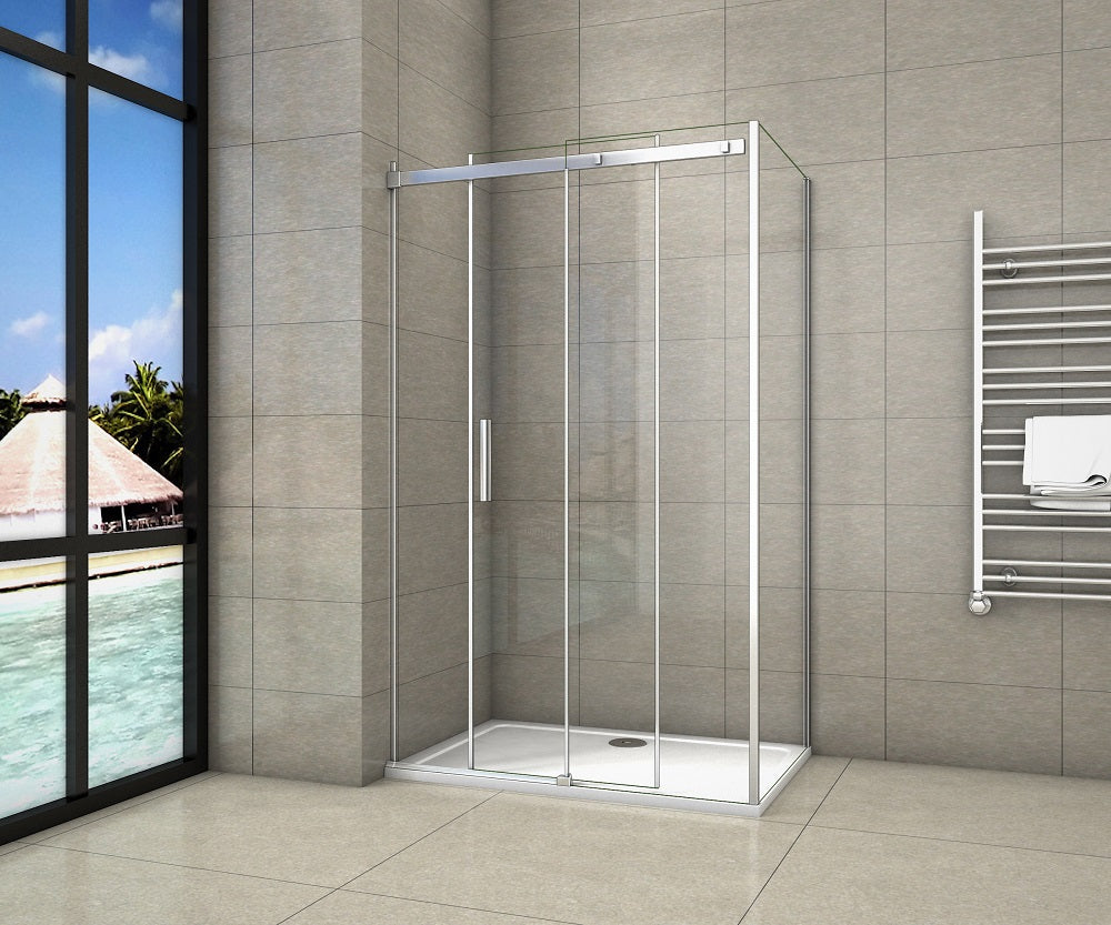 Sliding Shower Door Chrome 6mm Glas 195cm height
