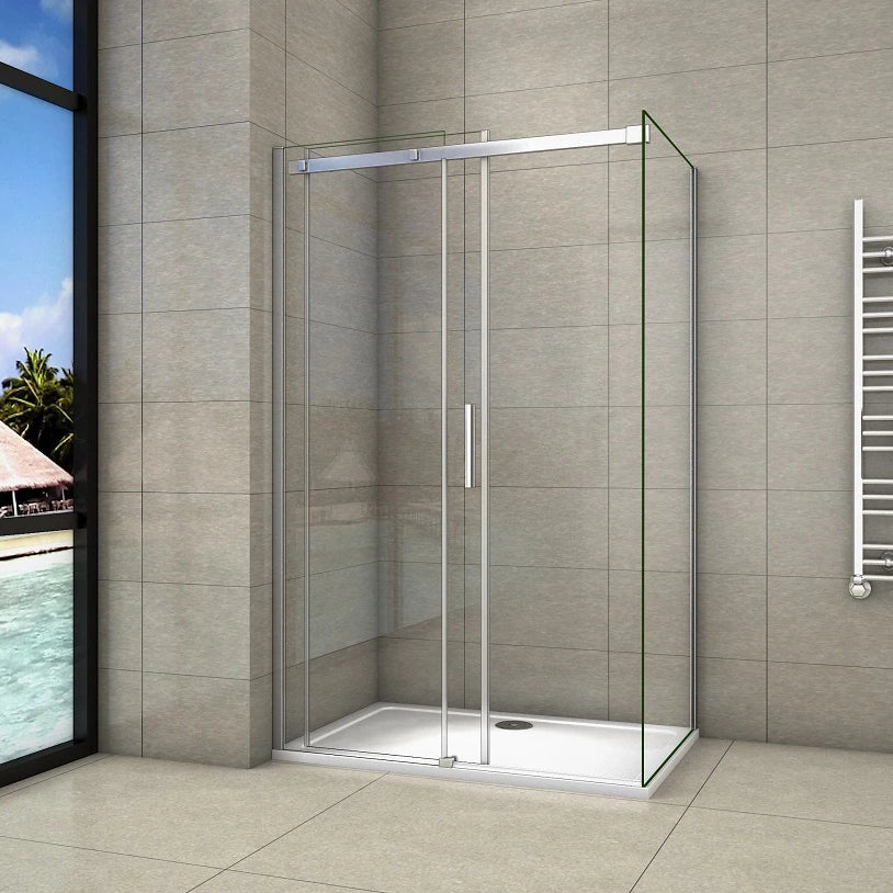Sliding Shower Door Chrome 6mm Glas 195cm height