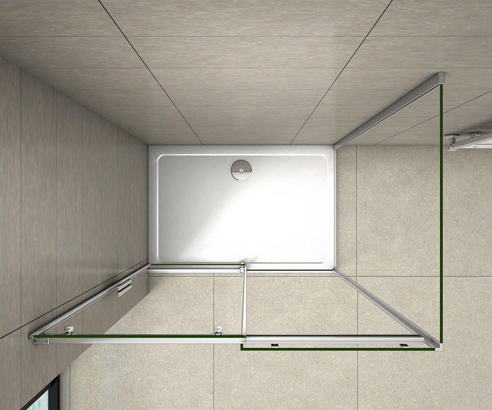 Sliding Shower Door Chrome 6mm Glas 195cm height