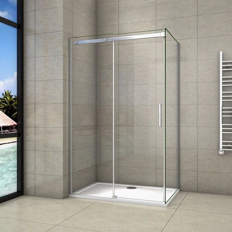 Sliding Shower Door Chrome 6mm Glas 195cm height