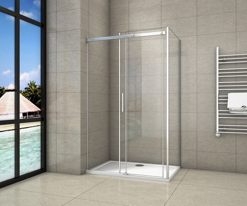 Sliding Shower Door Chrome 6mm Glas 195cm height