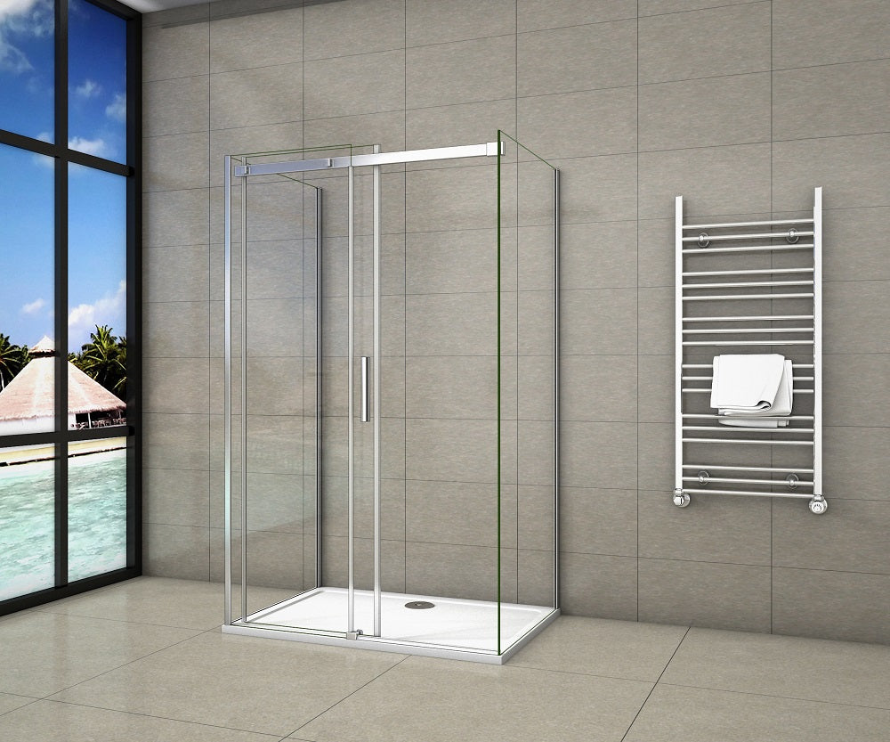 Sliding Shower Door Chrome 6mm Glas 195cm height