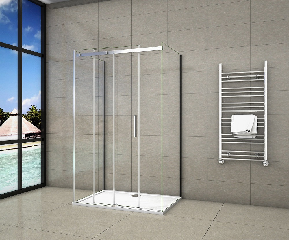 Sliding Shower Door Chrome 6mm Glas 195cm height