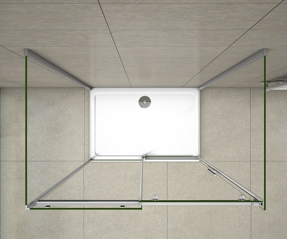 Sliding Shower Door Chrome 6mm Glas 195cm height