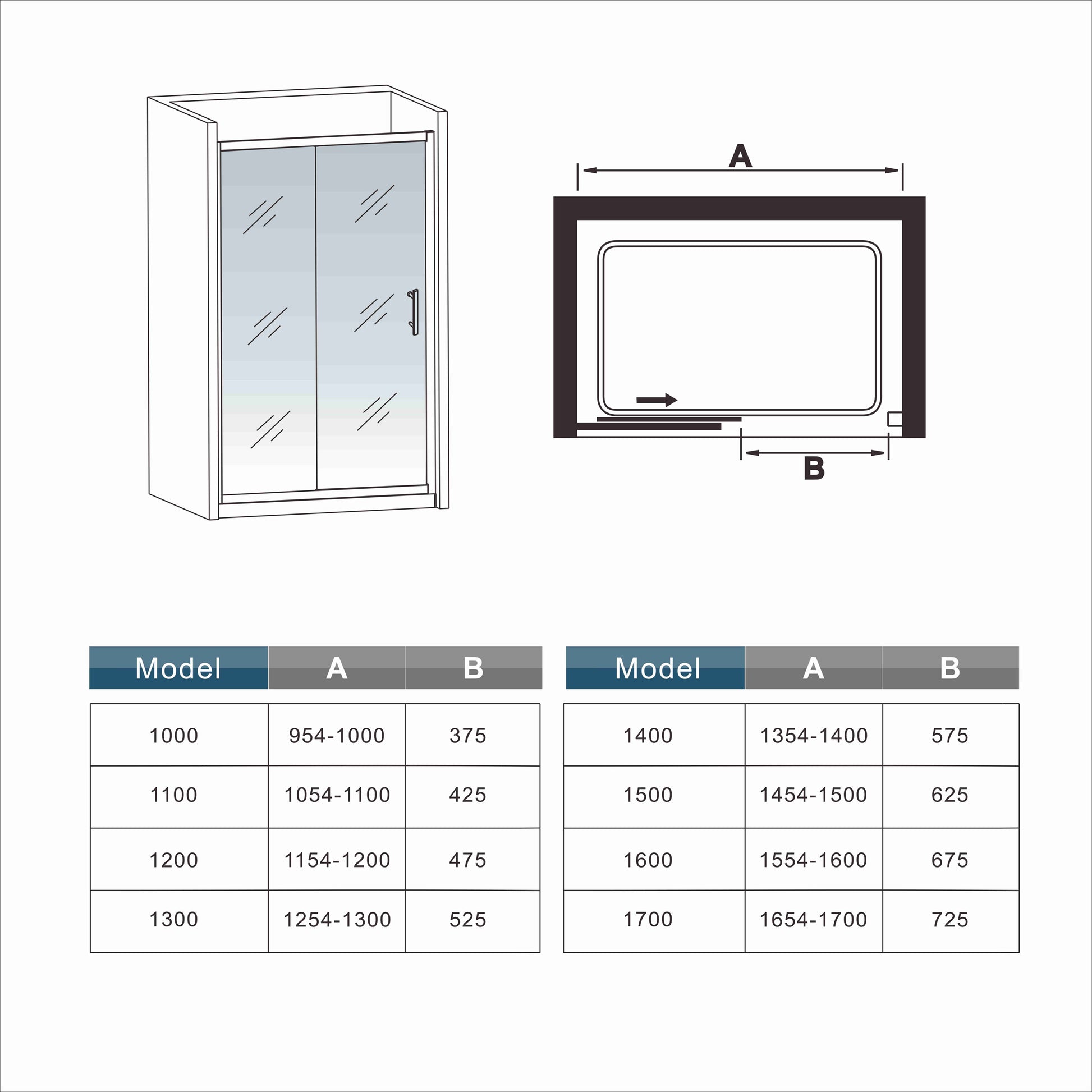 Sliding Shower Door EASY CLEAN Glass 8mm Nano Enclosure Bathroom