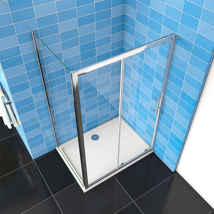 Bathroom Sliding AICA shower door, 8 NANO EASY CLEAN tempered clear glass