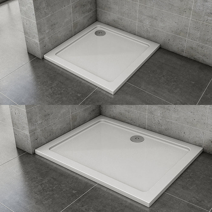 Shower Rectangular/square Shower Enclosure Rectangle Square White Stone Tray — Aica Bathrooms ...