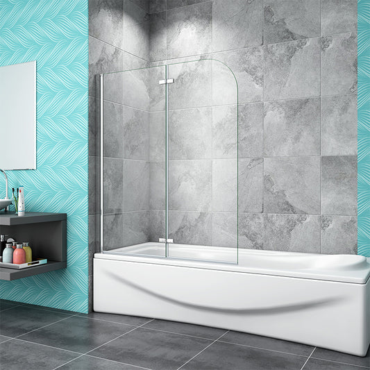 2 Fold EASY CLEAN Shower Pivot Bath Screen 1200|1000| 900 180 degrees Hinge Chrome