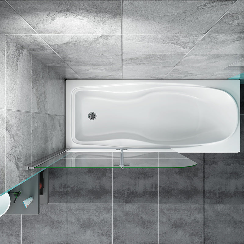 Shower Pivot Bath Screen 2 Fold Easy Clean 90/100/120X140cm