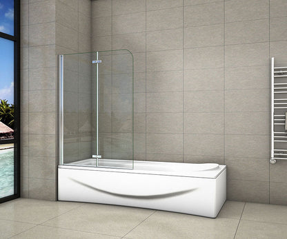 Shower Bath Screen, easy clean Glass, 2 Fold ,Chrome,180 degrees,Hinge