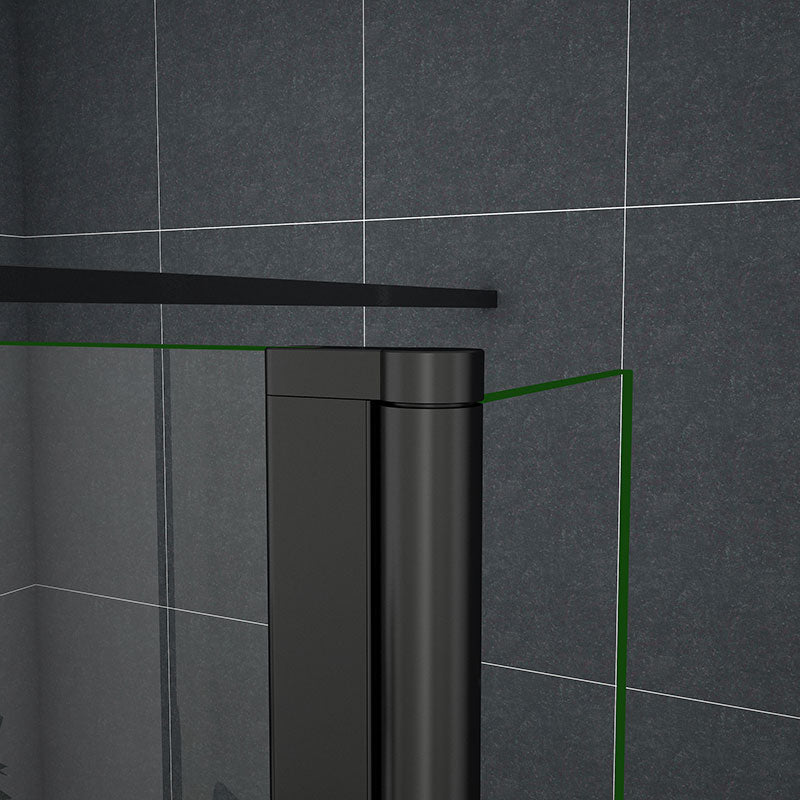 Black Walk In Shower Enclosure Wet Room Screen 185,195,200cm