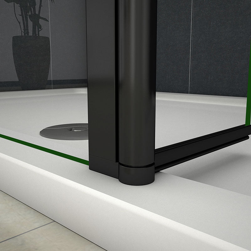Black Walk In Shower Enclosure Wet Room Screen 185,195,200cm
