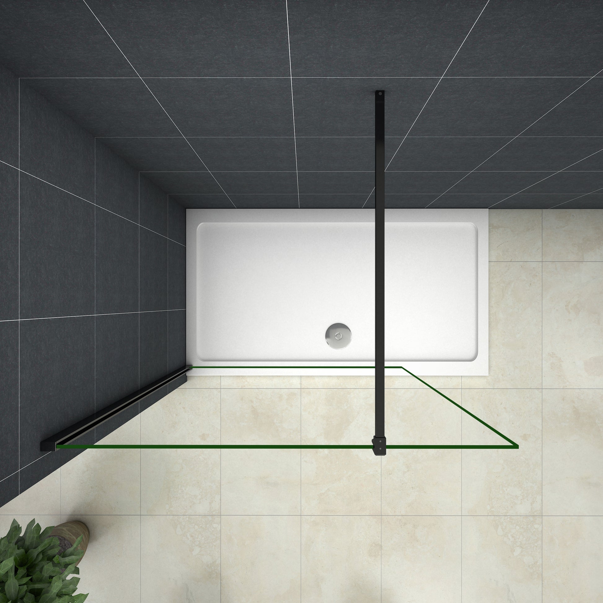 Height 2000mm,Walk in Wet Room Shower screen, 8mm NANO glass 700-1400m