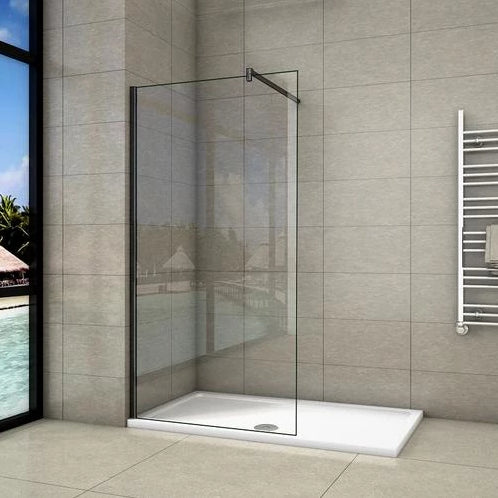 Walk In Shower screen, 8 Nano Easy Clean Tempered Clear Glass Wet Room Shower Panel,