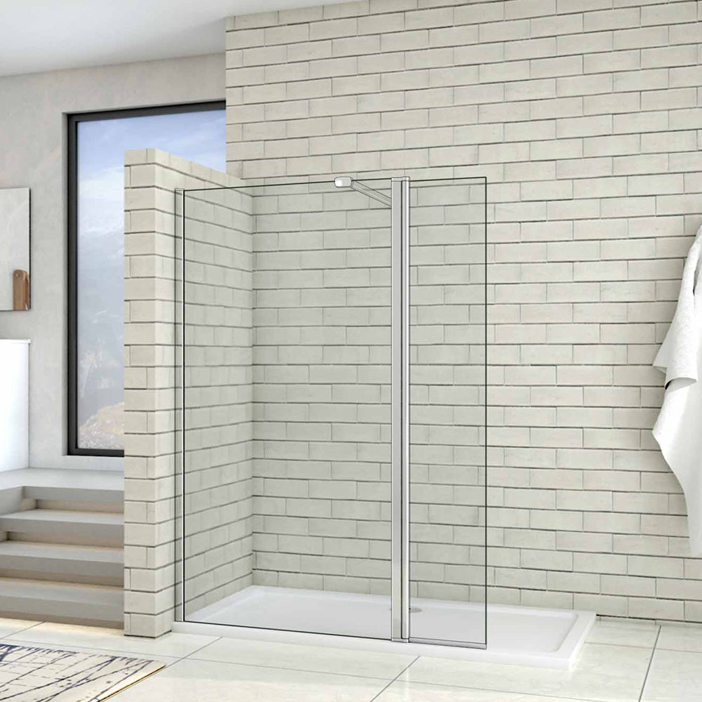 Walk in Shower Screen 300mm Pivot Flipper Panel 8mm Shower Enclosure