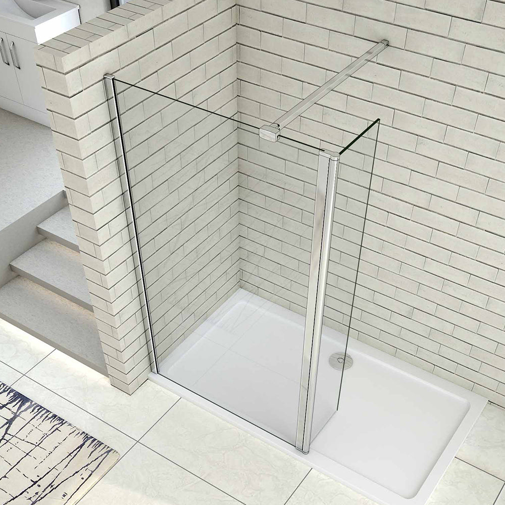 Walk in Shower Screen 300mm Pivot Flipper Panel 8mm Shower Enclosure