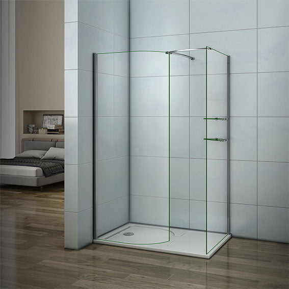 Wet Room Shower Enclosure Curved Screen Side panel Tray