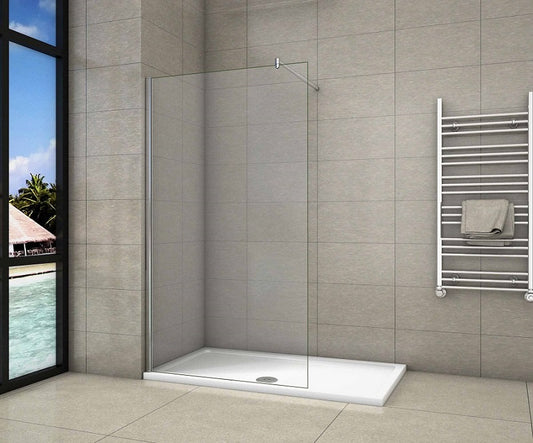 700-1400 Walk in Wet Room Shower screen,8mm easy clean Glass,1850 1950 2000