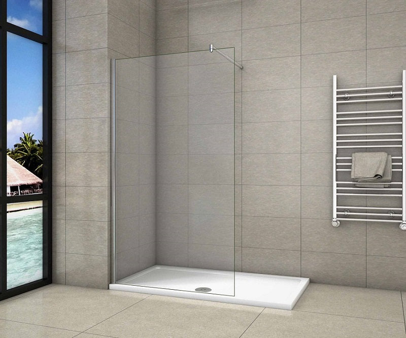 700-1400 Walk in Wet Room Shower screen,8mm easy clean Glass,1850 1950 2000